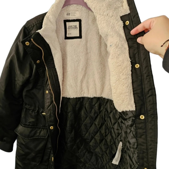 H&M Black Youth Parka Coat - Picture 7 of 10